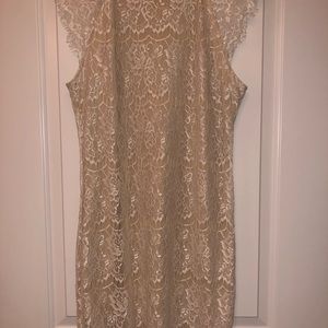 Dresses - White and tan Lace dress Dresses - White and tan Lace dress